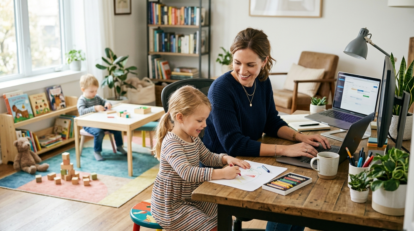 How to Design a Home Office That Works When Kids Are Home Too